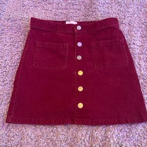 Burgundy Jean Skirt